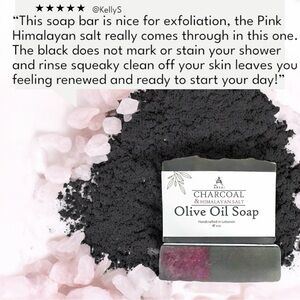 Charcoal & Himalayan Salt Olive Oil Bar Soap - All-Natural & Handcrafted